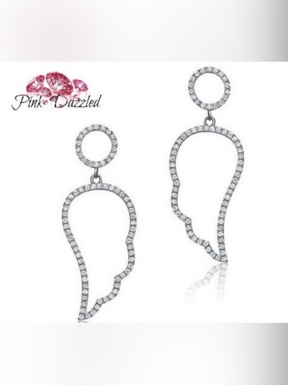 Pave CZ Angel Wing SterlingSilver Earrings